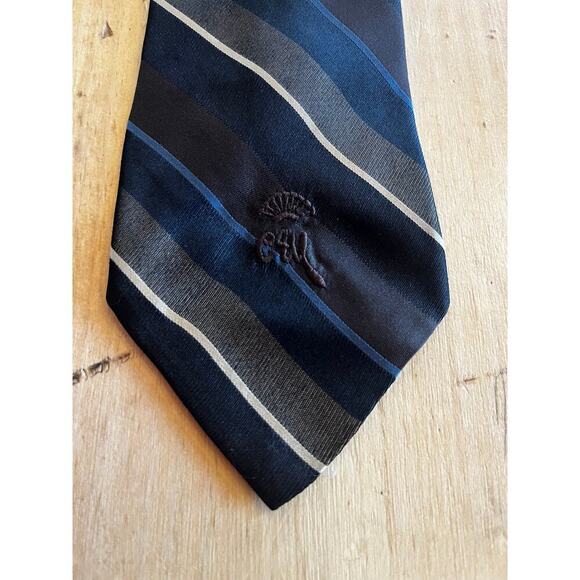 Countess Mara Atlanta Men's Neck Tie. Logo. striped. Brown tan blue. office work - Picture 1 of 5